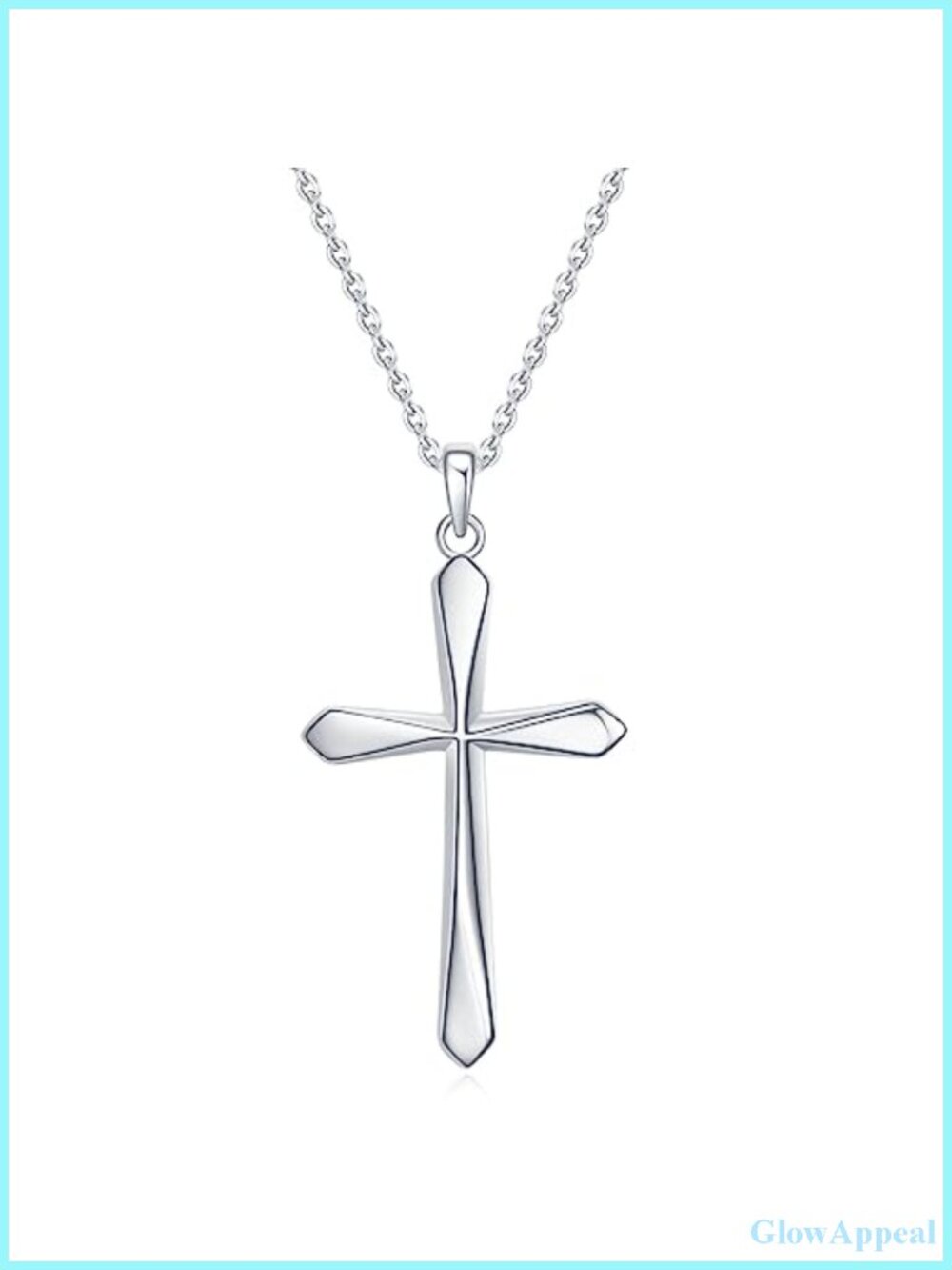 925 Sterling Silver Cross Pendant Necklace Women Simple Faith Jewelry